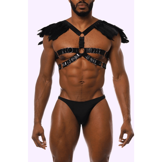 JJ Malibu - Feather Shoulder Harness w/ Metal Ring Details - Circus of Books
