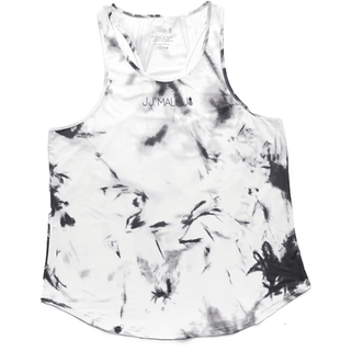 JJ Malibu - Graphic Scoop Bottom Tank Top - Cracked Black & White - Circus of Books