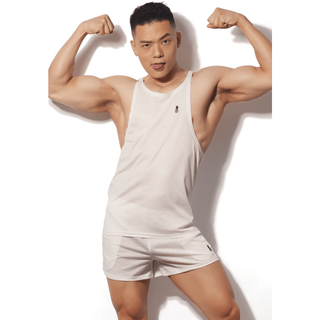 JJ Malibu - Jersey Mesh Tank Top - White - Circus of Books