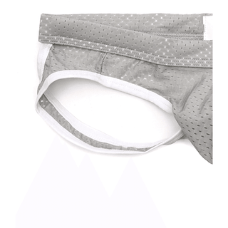 JJ Malibu - Mesh Underwear Brief Style Jock Strap - Silver / White - Circus of Books