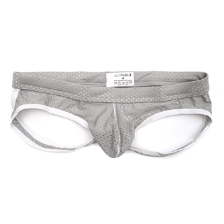 JJ Malibu - Mesh Underwear Brief Style Jock Strap - Silver / White - Circus of Books