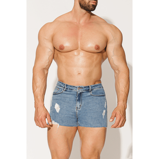 JJ Malibu - Rockstar Denim Short Shorts - Medium Wash - Circus of Books