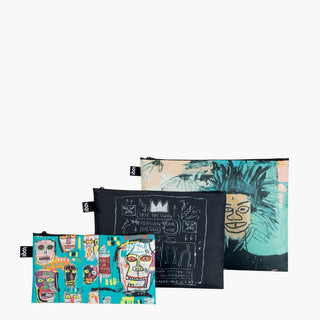 LOQI - Jean-Michel Basquiat - Skull, Crown, Portrait Recycled Zip Pockets - Circus of Books