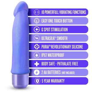 Luxe Plus+ - Arise Silicone Vibrator 6.5" - Periwinkle - Circus of Books