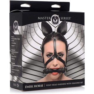 Master Series - Dark Horse Play Head Harness w/ Silicone Bit - Circus of Books