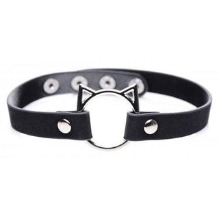 Master Series - Kinky Kitty Adjustable Ring Choker Slim - Black - Circus of Books