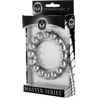Master Series - Meridian Stainless Steel Beaded Cock Ring 1.75" - Circus of Books
