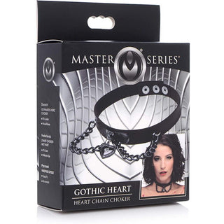 Master Series - Silicone Gothic Heart Chain Choker - Circus of Books