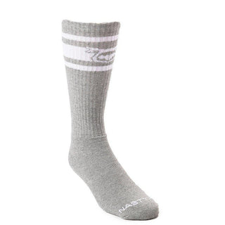 Nasty Pig - Hook'd Up Sport Sock - Light Heather Grey / White - Circus of Books