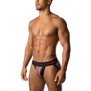 Nasty Pig - Impact Jock Strap - BLACK/HEATHER GREY - Circus of Books