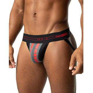Nasty Pig - Impact Jock Strap - BLACK/HEATHER GREY - Circus of Books