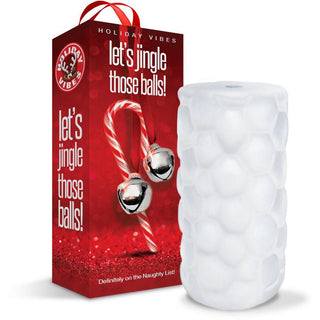 Naughty List Gift Let's Jingle Those Balls, Tight Textured Stroker w/storage bag - Circus of Books