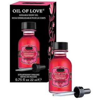 Oil Of Love - Kissable Body Oil - Warming Massage Oil Strawberry Dreams .75oz - Circus of Books