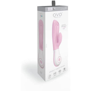 Ovo E7 Rechargeable Silkskyn Rabbit Vibrator - Pink - Circus of Books
