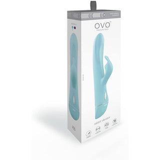 Ovo - K6 Silicone Rabbit Vibrator - Aqua - Circus of Books