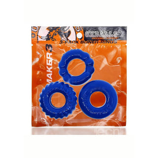 Oxballs Bonemaker Cock Ring Kit (3 pack) - Pool Blue - Circus of Books