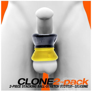 OxBalls Clone Duo Silicone Ballstretcher (2 pack) - Yellow/Black - Circus of Books
