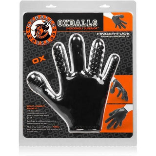 Oxballs - Finger Fuck Textured Gloves - Black - Circus of Books