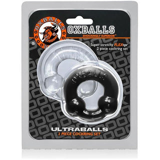 OX ULTRABALLS Cockring 2pk - Black & Clear - Circus of Books