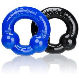 OX ULTRABALLS Cockring 2pk - Black & Police Blue - Circus of Books