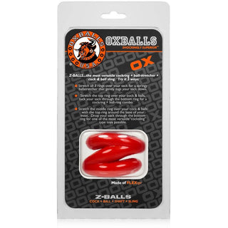 OX Z BALLS Ballstretcher and Cockring Red - Circus of Books