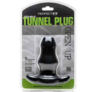 Perfect Fit Double Tunnel Plug Large - Black - Circus of Books