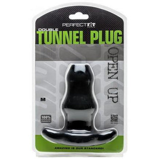 Perfect Fit Double Tunnel Plug Medium - Black - Circus of Books