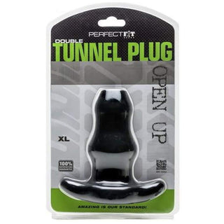 Perfect Fit Double Tunnel Plug XL - Black - Circus of Books