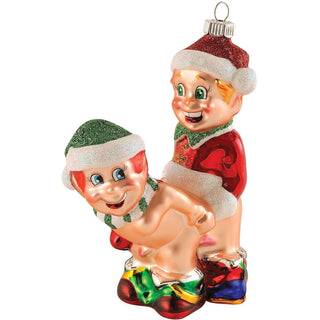 Pornaments - "Toy Break" Christmas Elves Elf on Elf Tree Holiday Ornament - Circus of Books