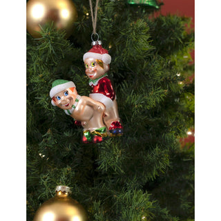 Pornaments - "Toy Break" Christmas Elves Elf on Elf Tree Holiday Ornament - Circus of Books