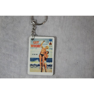 Raven Design - Gay Whore Vintage pulp fiction book cover keychain - Circus of Books