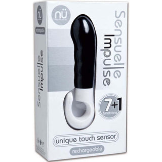 Sensuelle - Impulse Slimline Rechargeable Silicone Vibrator - Black - Circus of Books