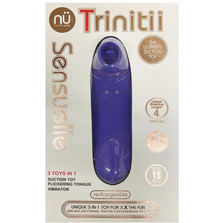 Sensuelle - Trinitii Suction Tongue Vibrator - Ultra Violet - Circus of Books
