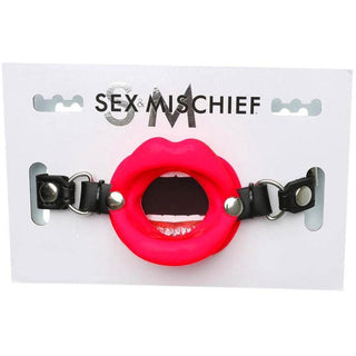 Sex and Mischief Silicone Lips Open Mouth Gag Red - Circus of Books