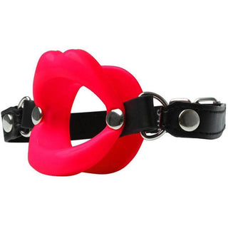 Sex and Mischief Silicone Lips Open Mouth Gag Red - Circus of Books