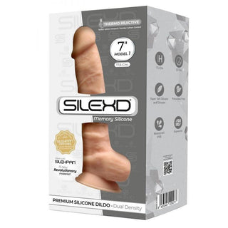 SilexD - Model 3 XD02 Silicone Realistic Dual Dense Dildo with Balls 7" - Vanilla - Circus of Books