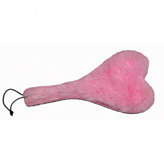 Spank-Her Heart Paddle Pink Plush & Black Leather - Circus of Books