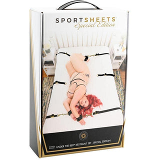 Sportsheets - Under the Bed Restraint Set - Special Edition - Black/Gold - Circus of Books