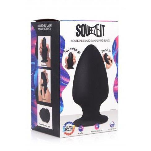 Squeeze It - Squeezable Anal Plug Large - Black Circus of Books Squeeze It - Squeezable Anal Plug Large - Black Circus of Books