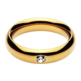 Steel Gold Cock Ring with Accent Jewel - Circus of Books