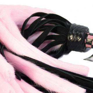 Suede and Fluff MINI Flogger - 18" - Pink/Black - Circus of Books
