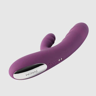 Svakom - Avery Silicone Dual Stimulating Rechargeable Vibrator - Violet - Circus of Books