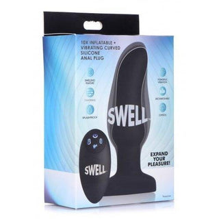 Swell - Inflatable Vibrating Curved Silicone Anal Plug w/ Remote - Circus of Books