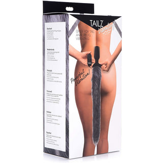 Tailz - Vibrating Silicone Fox Tail - Grey - Circus of Books