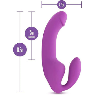 Temptasia - Cyrus Strapless Silicone Dildo with Rechargeable Bullet - Purple - Circus of Books
