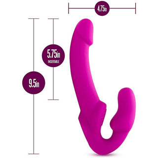 Temptasia - Estella Strapless Silicone Dildo with Rechargeable Bullet - Pink - Circus of Books