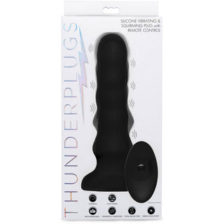 Thunderplugs - Silicone Vibrating / Squirming Plug w/ Remote - Black - Circus of Books