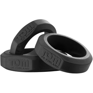 Tom of Finland - 3 Piece Silicone Cock Ring Set - Black - Circus of Books