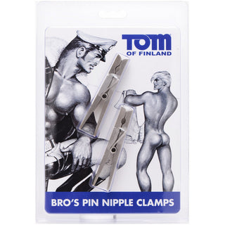 Tom of Finland - Bros Pin Stainless Steel Nipple Clamps - Circus of Books