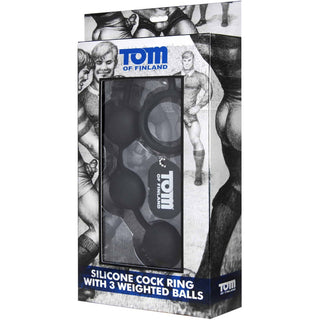 Tom of Finland - Silicone Cockring w/3 Weighted Balls - Circus of Books